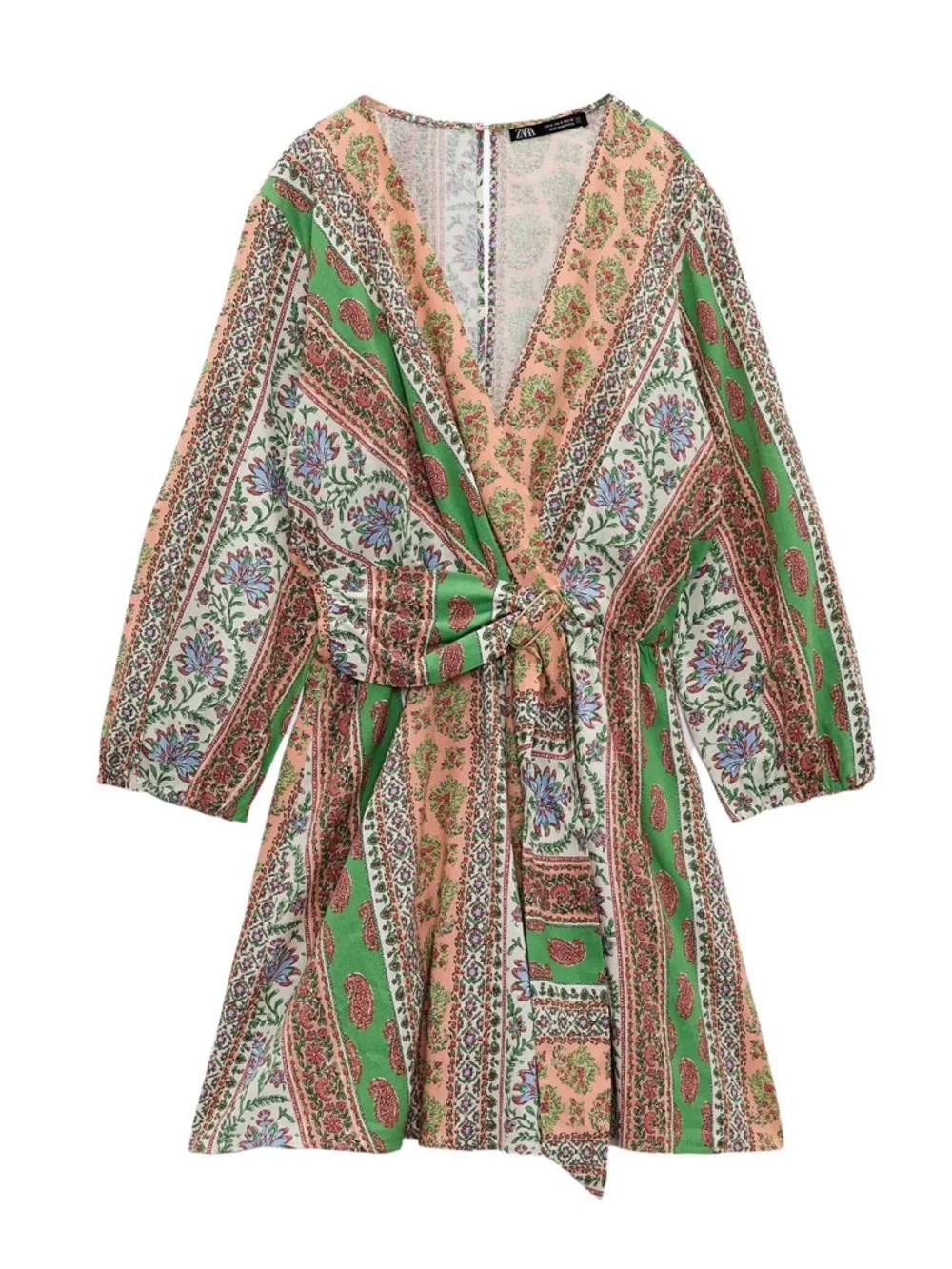 ZARA printed linen blend romper